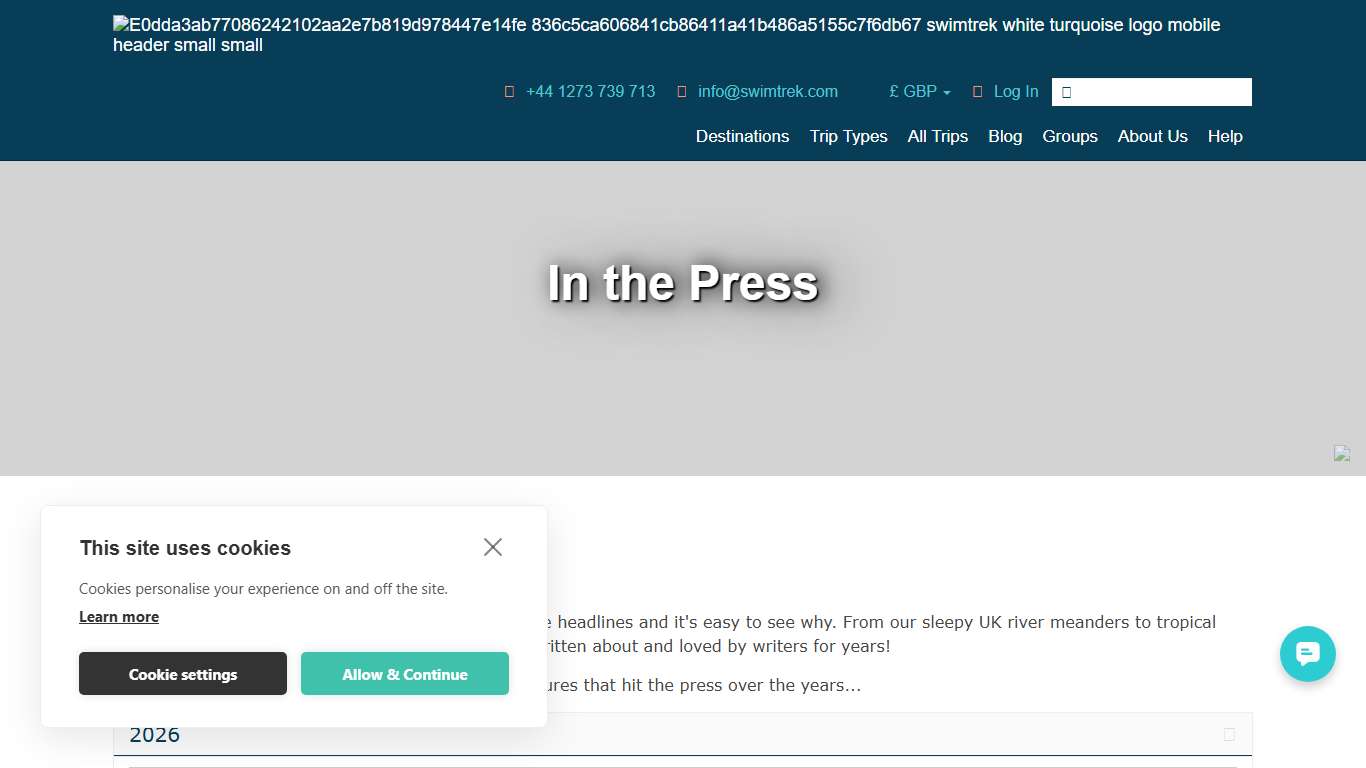 SwimTrek Swimming Holidays In the Press null